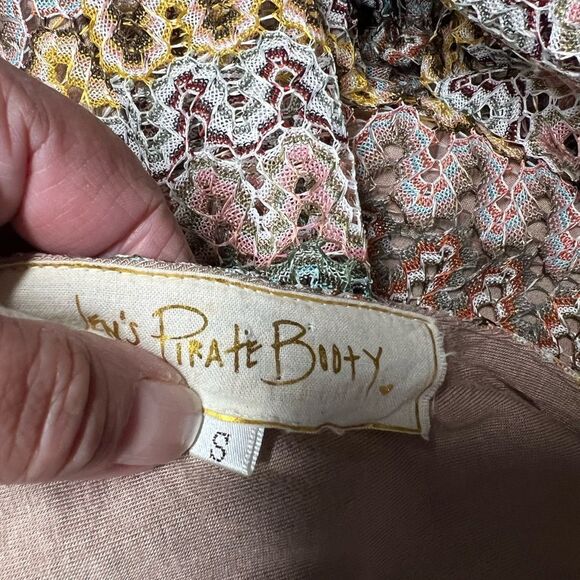 Anthropologie JEN'S PIRATE BOOTY "JASMINE" LABYRINTH Lace Deep V back Dress S - Picture 4 of 4